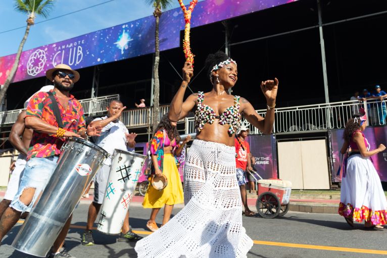 people from cultural groups dancing at st lucia carnival