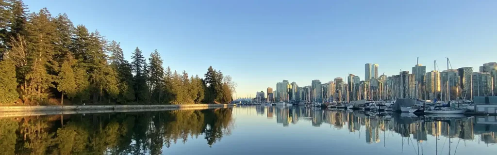 Reflective view of Vancouver, Canada - best family-friendly countries