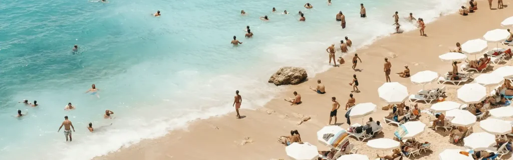 People at a beach in Antalya Turkey