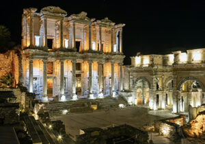 Stunning ephesus turkey it up at night