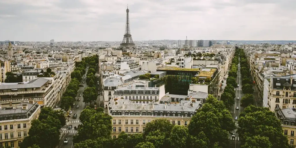 Green streets in Paris France