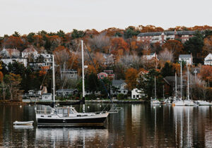 Halifax harbor with a bunch of boats at the river