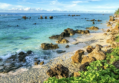 nauru coast write rocks on the beach