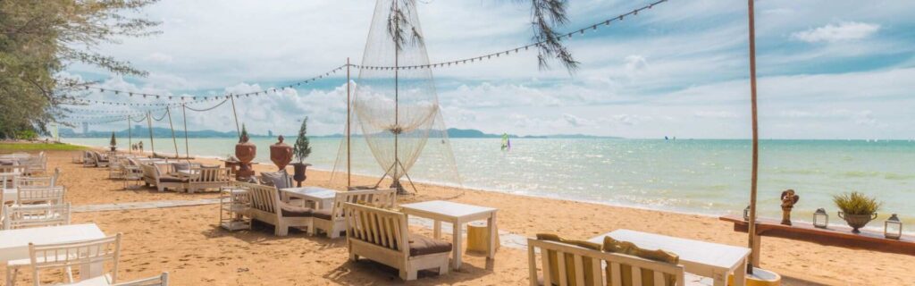 outdoor beachfront restaurant in the caribbean