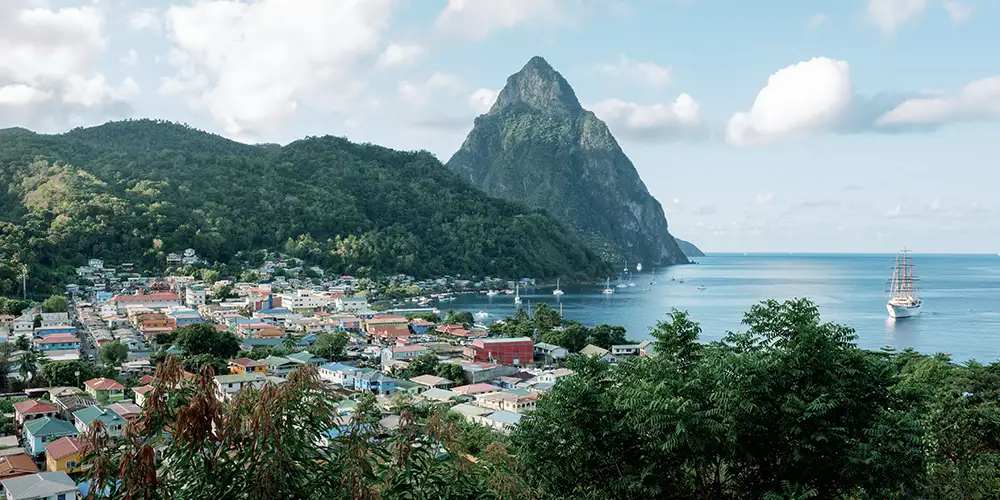 View of Soufriere, Saint Lucia