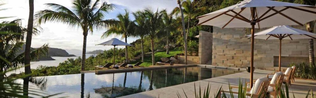 luxury boutique resort in the pool area overlooking the scenery