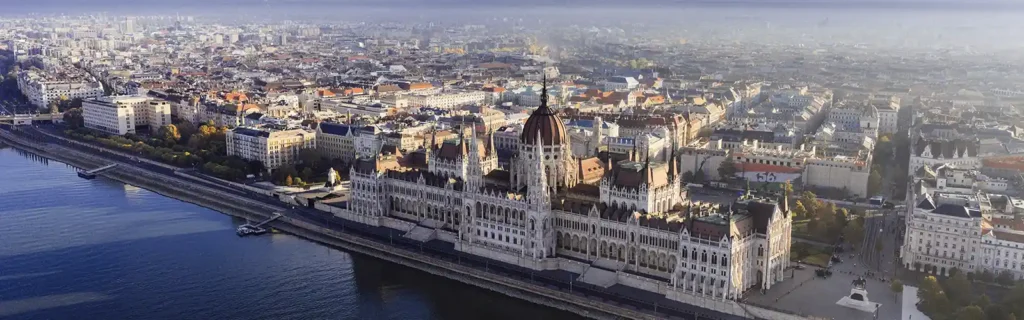 Aerial view of Budapest in Hungary