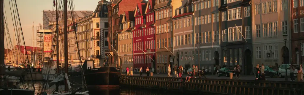 sunset in Copenhagen, Denmark - happiest countries in the world