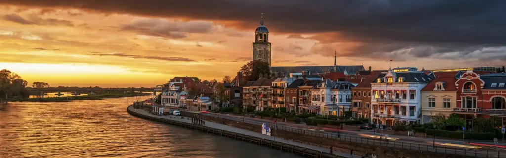 Deventer in Netherlands by sunset - happiest countries in the world