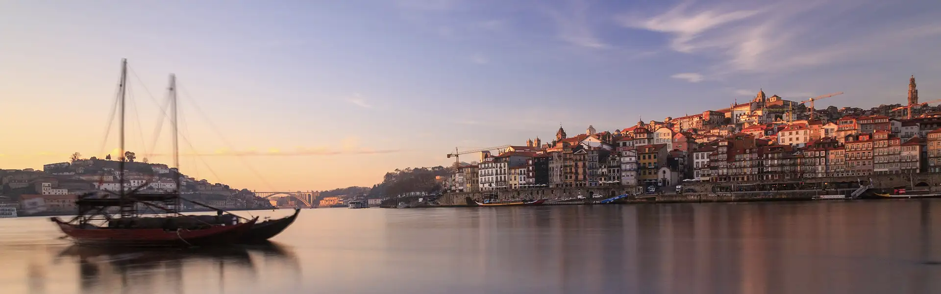view of the douro river and porto downtown