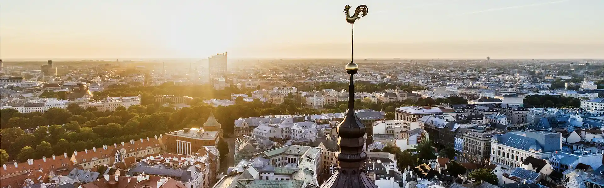 sunset in Riga Latvia