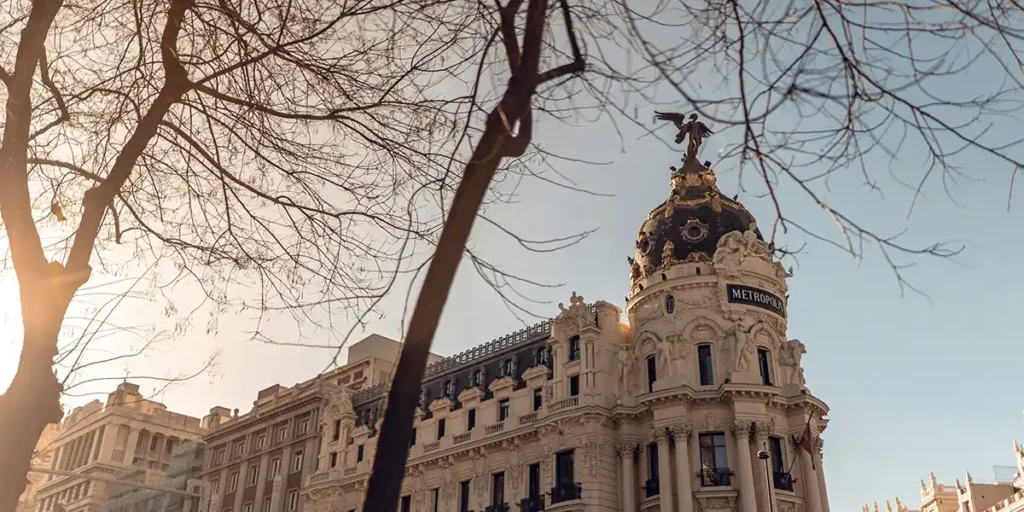 metropolis building in Madrid, Spain