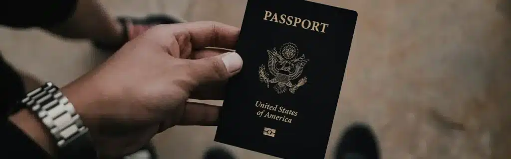 person holding a USA passport