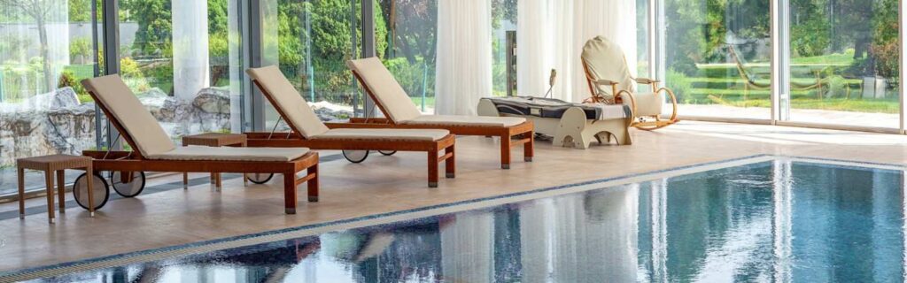 indoor spa and pool at Tamanuon the Beach Resort and Spa in vannuatu