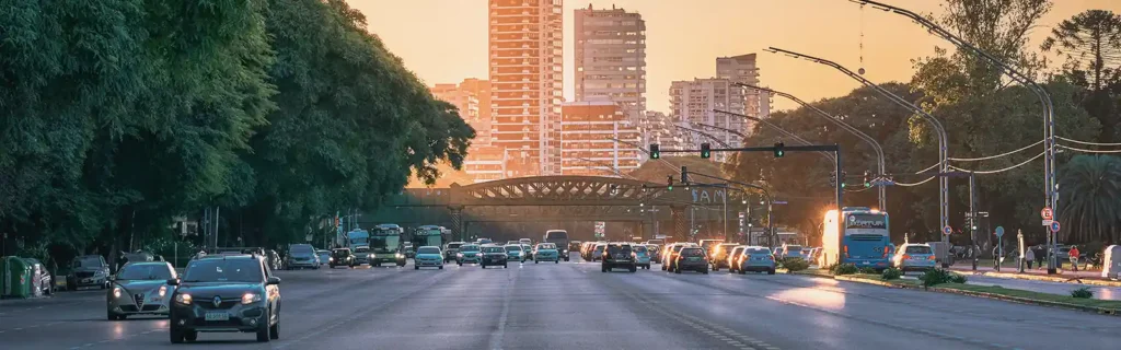 Cars in an avenue in Buenos Aires Argentina