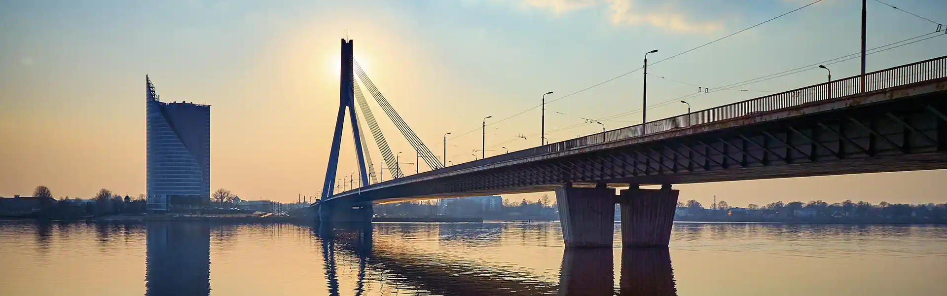 tower and bridge in Riga, Latvia
