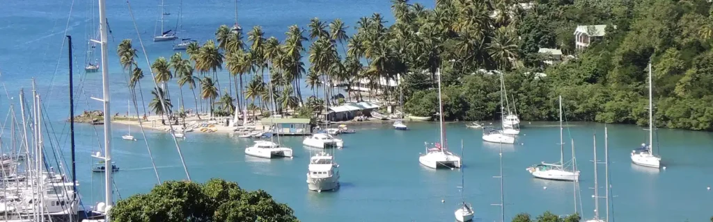 View of a bay in St Lucia - easiest countries to get citizenship