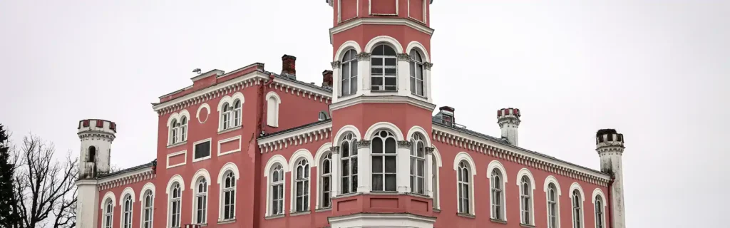 Red palace in Latvia 