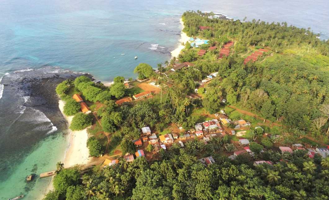 aerial view of São Tomé and Príncipe coastline